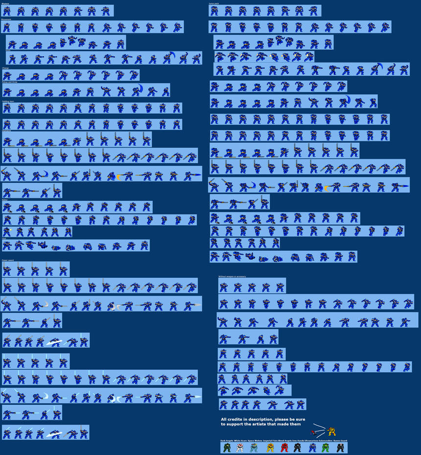 Sci-Fi Space Marine Sprite Sheet